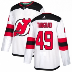Mens Adidas New Jersey Devils 49 Eric Tangradi Authentic White Away NHL Jersey  Mens Adidas New Jersey Devils 49 Eric Tangradi Authentic White Away NHL Jersey