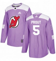 Mens Adidas New Jersey Devils 5 Dalton Prout Authentic Purple Fights Cancer Practice NHL Jersey 