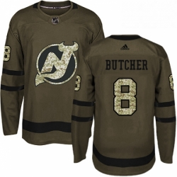 Mens Adidas New Jersey Devils 8 Will Butcher Authentic Green Salute to Service NHL Jersey  Mens Adidas New Jersey Devils 8 Will Butcher Authentic Green Salute to Service NHL Jersey