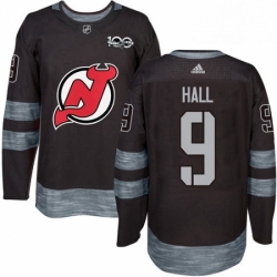 Mens Adidas New Jersey Devils 9 Taylor Hall Authentic Black 1917 2017 100th Anniversary NHL Jersey  Mens Adidas New Jersey Devils 9 Taylor Hall Authentic Black 1917 2017 100th Anniversary NHL Jersey