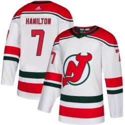 Men's New Jersey Devils #7 Dougie Hamilton White Authentic Jersey