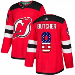 Youth Adidas New Jersey Devils 8 Will Butcher Authentic Red USA Flag Fashion NHL Jersey 