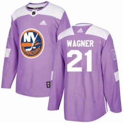 Mens Adidas New York Islanders 21 Chris Wagner Authentic Purple Fights Cancer Practice NHL Jersey 