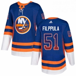 Mens Adidas New York Islanders 51 Valtteri Filppula Authentic Royal Blue Drift Fashion NHL Jersey 