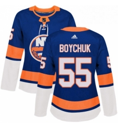 Womens Adidas New York Islanders 55 Johnny Boychuk Authentic Royal Blue Home NHL Jersey 