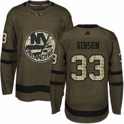 Youth Adidas New York Islanders 33 Christopher Gibson Premier Green Salute to Service NHL Jersey 