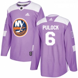 Youth Adidas New York Islanders 6 Ryan Pulock Authentic Purple Fights Cancer Practice NHL Jersey 