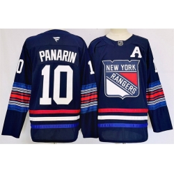 Men New York Rangers 10 Artemi Panarin Navy 2024 25 Stitched Jersey