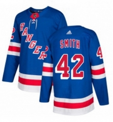 Mens Adidas New York Rangers 42 Brendan Smith Premier Royal Blue Home NHL Jersey 