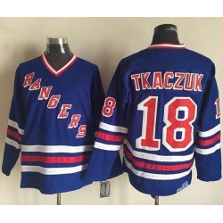 Rangers #18 Walt Tkaczuk Blue CCM Heroes of Hockey Alumni Stitched NHL Jersey