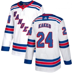 Rangers 24 Kaapo Kakko White Road Authentic Stitched Hockey Jersey