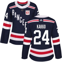 Women Rangers 24 Kaapo Kakko Navy Blue Authentic 2018 Winter Classic Stitched Hockey Jersey