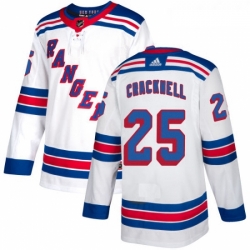 Womens Adidas New York Rangers 25 Adam Cracknell Authentic White Away NHL Jersey 