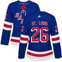 Womens Adidas New York Rangers 26 Martin St Louis Premier Royal Blue Home NHL Jersey 