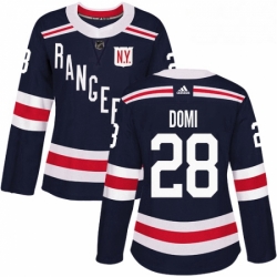 Womens Adidas New York Rangers 28 Tie Domi Authentic Navy Blue 2018 Winter Classic NHL Jersey 