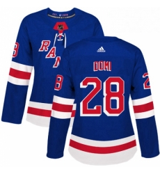 Womens Adidas New York Rangers 28 Tie Domi Premier Royal Blue Home NHL Jersey 