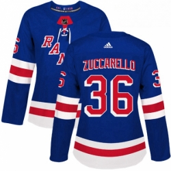 Womens Adidas New York Rangers 36 Mats Zuccarello Authentic Royal Blue Home NHL Jersey 