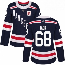 Womens Adidas New York Rangers 68 Jaromir Jagr Authentic Navy Blue 2018 Winter Classic NHL Jersey 