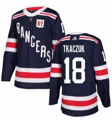 Youth Adidas New York Rangers 18 Walt Tkaczuk Authentic Navy Blue 2018 Winter Classic NHL Jersey 