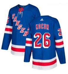 Youth Adidas New York Rangers 26 Joe Kocur Authentic Royal Blue Home NHL Jersey 