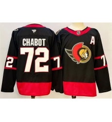 Men Ottawa Senators 72 Thomas Chabot Black 2024 25 With C Patch Home Stitched Jersey