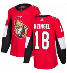 Mens Adidas Ottawa Senators 18 Ryan Dzingel Authentic Red Home NHL Jersey 