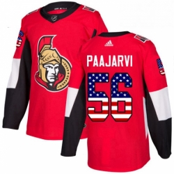 Mens Adidas Ottawa Senators 56 Magnus Paajarvi Authentic Red USA Flag Fashion NHL Jersey 