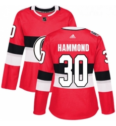 Womens Adidas Ottawa Senators 30 Andrew Hammond Authentic Red 2017 100 Classic NHL Jersey 