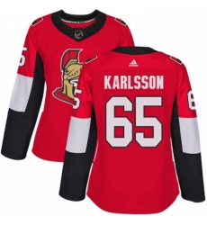 Womens Adidas Ottawa Senators 65 Erik Karlsson Authentic Red Home NHL Jersey 