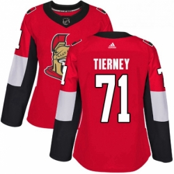 Womens Adidas Ottawa Senators 71 Chris Tierney Premier Red Home NHL Jersey 