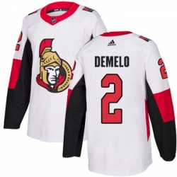 Youth Adidas Ottawa Senators 2 Dylan DeMelo Authentic White Away NHL Jersey 