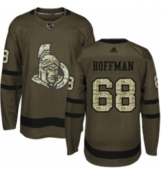 Youth Adidas Ottawa Senators 68 Mike Hoffman Authentic Green Salute to Service NHL Jersey 