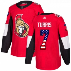 Youth Adidas Ottawa Senators 7 Kyle Turris Authentic Red USA Flag Fashion NHL Jersey 