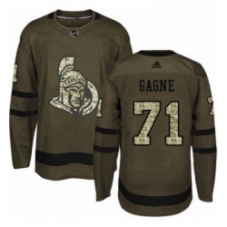 Youth Adidas Ottawa Senators 71 Gabriel Gagne Authentic Green Salute to Service NHL Jersey 