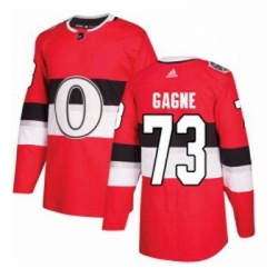 Youth Adidas Ottawa Senators 73 Gabriel Gagne Authentic Red 2017 100 Classic NHL Jersey 