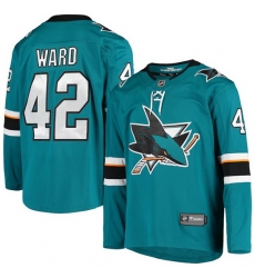 Men San Jose Sharks 42 Joel Ward Teal Stitched jersey