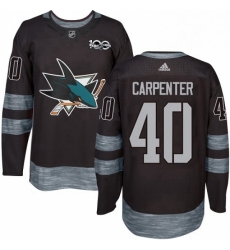 Mens Adidas San Jose Sharks 40 Ryan Carpenter Premier Black 1917 2017 100th Anniversary NHL Jersey 