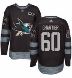 Mens Adidas San Jose Sharks 60 Rourke Chartier Premier Black 1917 2017 100th Anniversary NHL Jersey 