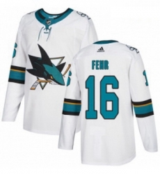 Youth Adidas San Jose Sharks 16 Eric Fehr Authentic White Away NHL Jerse