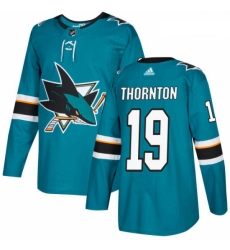 Youth Adidas San Jose Sharks 19 Joe Thornton Authentic Teal Green Home NHL Jersey 