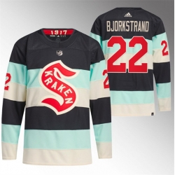 Men Seattle Kraken 22 Oliver Bjorkstrand 2024 Deep Sea Blue Winter Classic Stitched Jersey