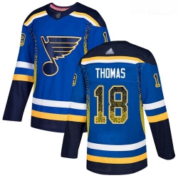 Blues #18 Robert Thomas Blue Home Authentic Drift Fashion Stitched Hockey Jersey