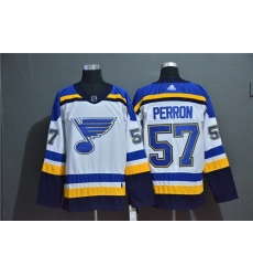 Blues 57 David Perron White Adidas Jersey