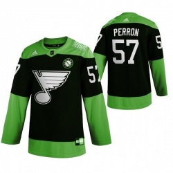 Men St.Louis Blues 57 David Perron Green 2020 Adidas Jersey