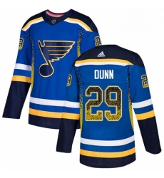 Mens Adidas St Louis Blues 29 Vince Dunn Authentic Blue Drift Fashion NHL Jersey 