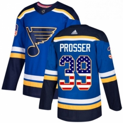 Mens Adidas St Louis Blues 39 Nate Prosser Authentic Blue USA Flag Fashion NHL Jersey  Mens Adidas St Louis Blues 39 Nate Prosser Authentic Blue USA Flag Fashion NHL Jersey