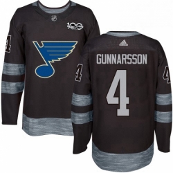 Mens Adidas St Louis Blues 4 Carl Gunnarsson Authentic Black 1917 2017 100th Anniversary NHL Jersey  Mens Adidas St Louis Blues 4 Carl Gunnarsson Authentic Black 1917 2017 100th Anniversary NHL Jersey