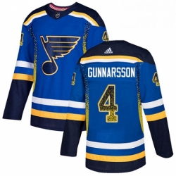 Mens Adidas St Louis Blues 4 Carl Gunnarsson Authentic Blue Drift Fashion NHL Jersey  Mens Adidas St Louis Blues 4 Carl Gunnarsson Authentic Blue Drift Fashion NHL Jersey