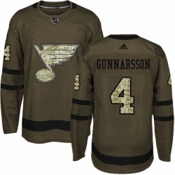 Mens Adidas St Louis Blues 4 Carl Gunnarsson Premier Green Salute to Service NHL Jersey  Mens Adidas St Louis Blues 4 Carl Gunnarsson Premier Green Salute to Service NHL Jersey