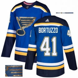 Mens Adidas St Louis Blues 41 Robert Bortuzzo Authentic Royal Blue Fashion Gold NHL Jersey  Mens Adidas St Louis Blues 41 Robert Bortuzzo Authentic Royal Blue Fashion Gold NHL Jersey
